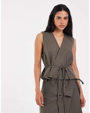 Muse Assembly Tie Detail Milly Waist Coat - Black