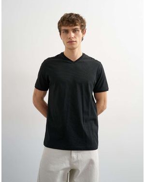 TOPMAN Klassiek T-Shirt Met V-Hals - Zwart