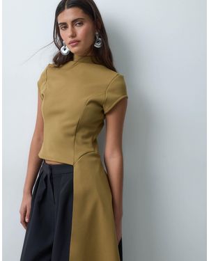 ASOS Set Bonded Draped Top - Green