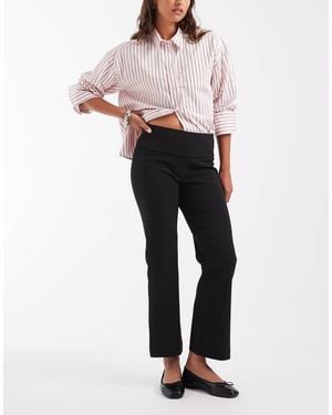 & Other Stories Wool Blend Kickflare Trousers With Clean Waistband And Waist Tie - Grey