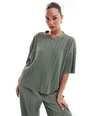 ONLY Boxy Plisse Top - Green