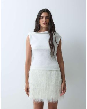ASOS Fluffy Mini Skirt - White