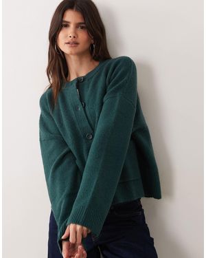 Miss Selfridge Crew Neck Pocket Detail Cardigan - Green