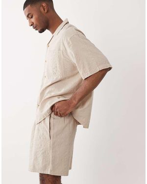 ASOS Seersucker Shorts - Natural