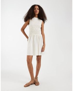 ONLY Shirred Mini Dress - White