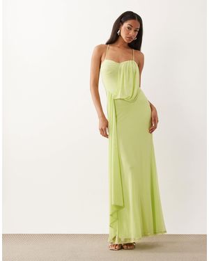 ASOS Draped Sweetheart Mesh Maxi Dress - Green