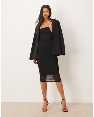 NARRATED Bandeau Bodycon Midi Dress - Black