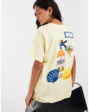 Pieces Limoncello Oversized Graphic T-shirt - Yellow