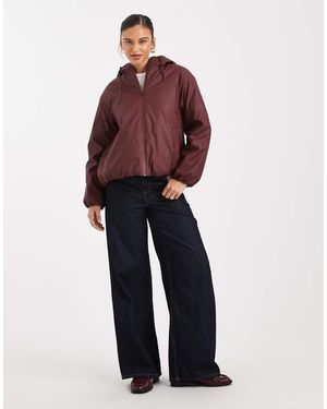 ASOS Rubberised Hooded Rainwear Bomber Jacket - Red