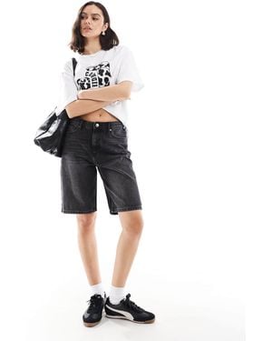 ONLY High Waisted Denim Jort - Blue