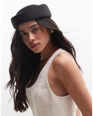 ASOS Straw Pillbox Hat - Black