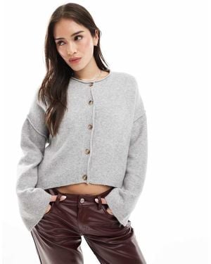 Pull&Bear Cosy Knitted Cardigan - Grey