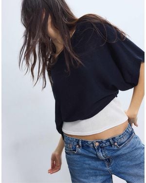 Stradivarius – strickpullover - Blau