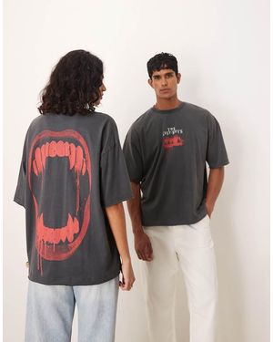 ASOS Unisex Oversized T-shirt With The Lost Boys Vampire Print - Black