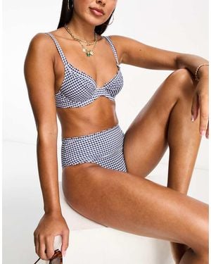 Playful Promises Scallop Edge Underwired Bikini Top - Blue