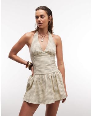 Cotton On Kaity Halter Mini Dress - Natural