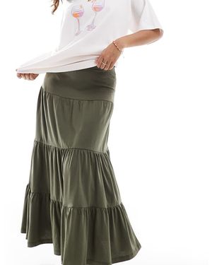 Only Petite Tiered Maxi Skirt - Green