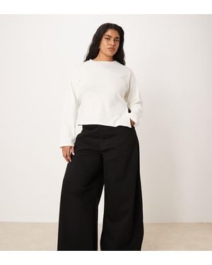 Never Fully Dressed Never Fully Dressed Curve Palazzo Wide Leg Jeans - White