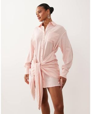 Missy Empire Vestito Camicia Corto - Rosa