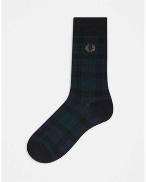 Fred Perry Calcetines A Cuadros Escoceses Azul Marino De