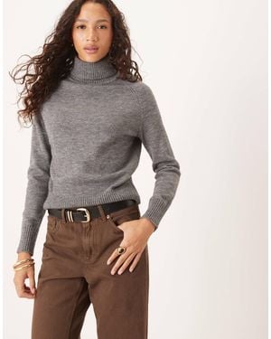 Glamorous Roll Neck Knit Sweater - Gray