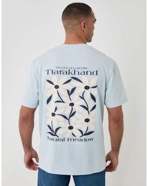 Threadbare Relaxed Fit Graphic Cotton T-Shirt - Grey