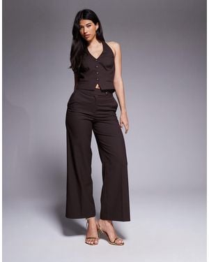 Forever New Tailored Tab Front Cropped Wide Leg Trouser Co-Ord - Blue