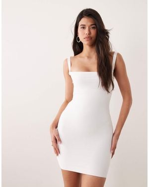 Kaiia Exclusive 00s Sculpting Bandage Square Neck Open Back Mini Dress - White