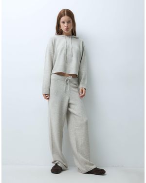 JDY Petite Knitted Trouser Co-Ord - Gray