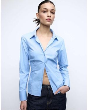 Stradivarius Basic Fitted Shirt - Blue