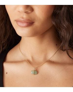 Accessorize Z Aventurine Pebble Pendant Necklace - Brown