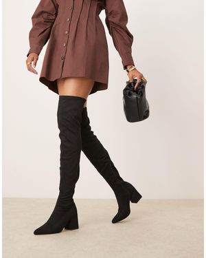 Raid Rykiel Block Heel Over The Knee Boots - Natural