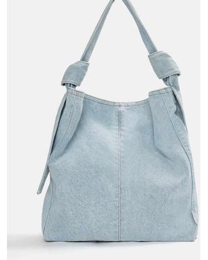 Pull&Bear Denim Shopper Bag - Blue