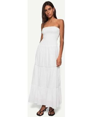 Bershka Bandeau Midi Dress - White