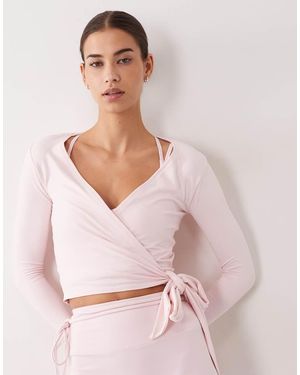 4505 Top Avvolgente A Maniche Lunghe - Rosa