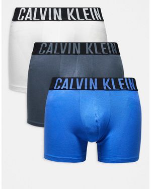 Calvin Klein Intense Power 3 Pack Cotton Boxer Briefs - Blue