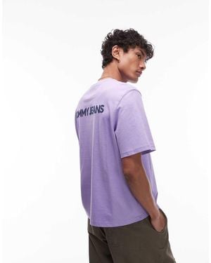 Tommy Hilfiger Oversized Logo Backprint T-Shirt - Purple