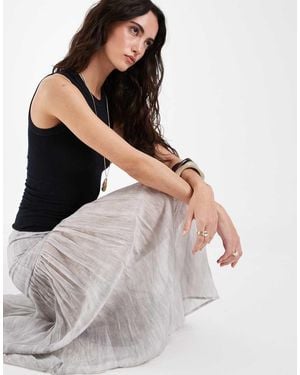 Free People Zachte Naadloze Top Van Modal - Grijs