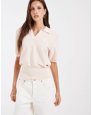Lacoste Kurzärmliges strick-polooberteil mit logo - Weiß