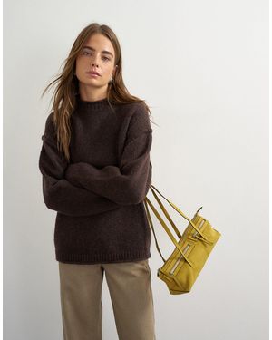 TOPSHOP Grob gestrickter pullover aus wollmix mit gerolltem saum - Braun