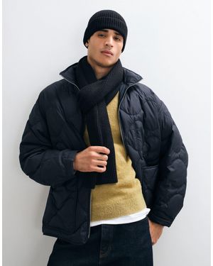 ASOS Rib Beanie And Scarf Set - Blue