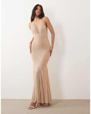 white halter neck dresses Rhoda | White Twist Halter-Neck Cape Maxi Dress