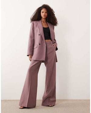 Mango Bangkok Wool Mix Tailored Flared Trouser Co-ord - Pink