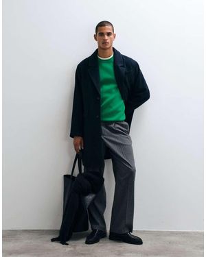 ASOS Abrigo Largo Efecto Lana En - Verde