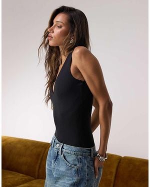 GOOD AMERICAN Sculpting Deep V Tank Bodysuit - White
