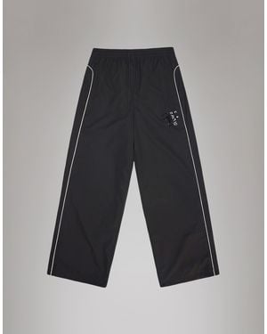 Rains X Umbro Drill Water Repellent Loose Wide Leg Track Pants - Gray