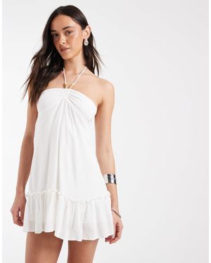 Motel Yvelise Mini Crinkle Dress - White