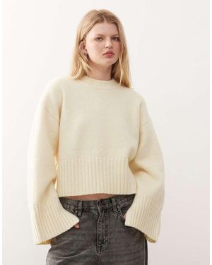 Monki Jersey Amarillo Con Cuello Redondo De Punto De - Neutro