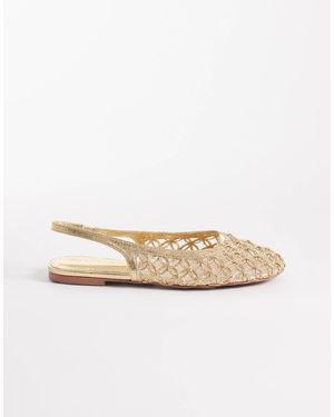 ASOS Lure Weave Detail Slingback Ballets - Natural