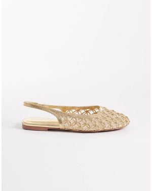 ASOS Lure Weave Detail Slingback Ballets - Natural
